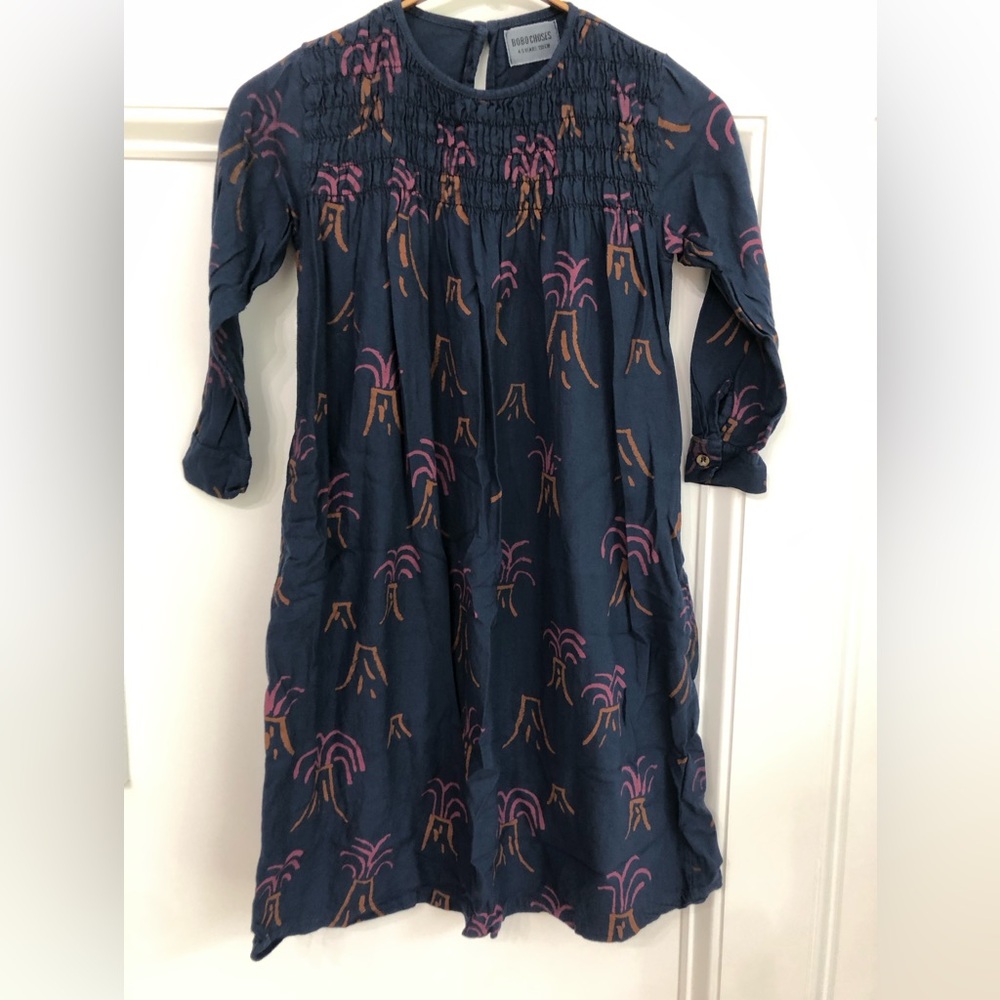 Bobo Choses Navy Flounce Volcano dress